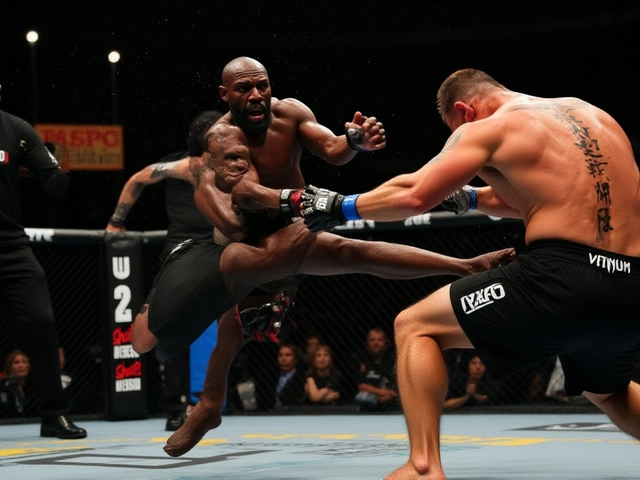 Jon Jones nocautea Stipe Miocic com chute giratório no UFC 309